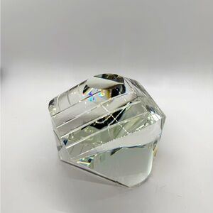 Vintage Denali Geometric Crystal Glass Paperweight‎